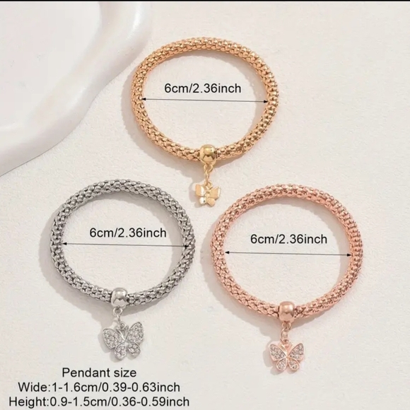 Stackable Bracelets With Butterfly Charms - Picture 3 of 4